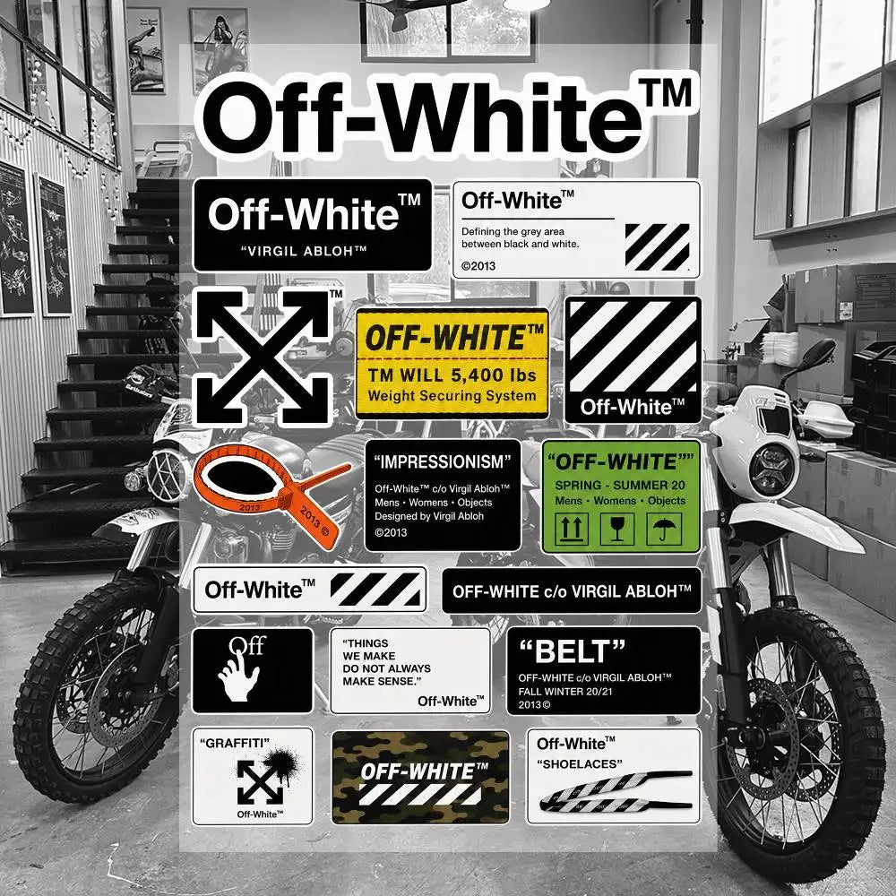 Off-White Style Graffiti Sticker Sheet